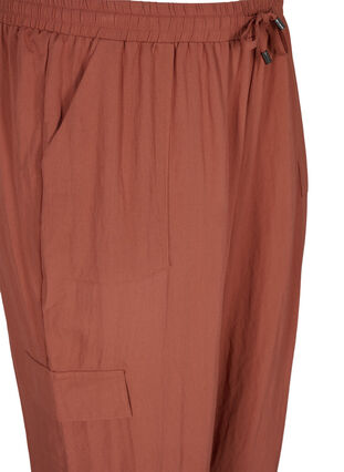 Losse viscose broek met grote zakken, Copper Brown, Packshot image number 2