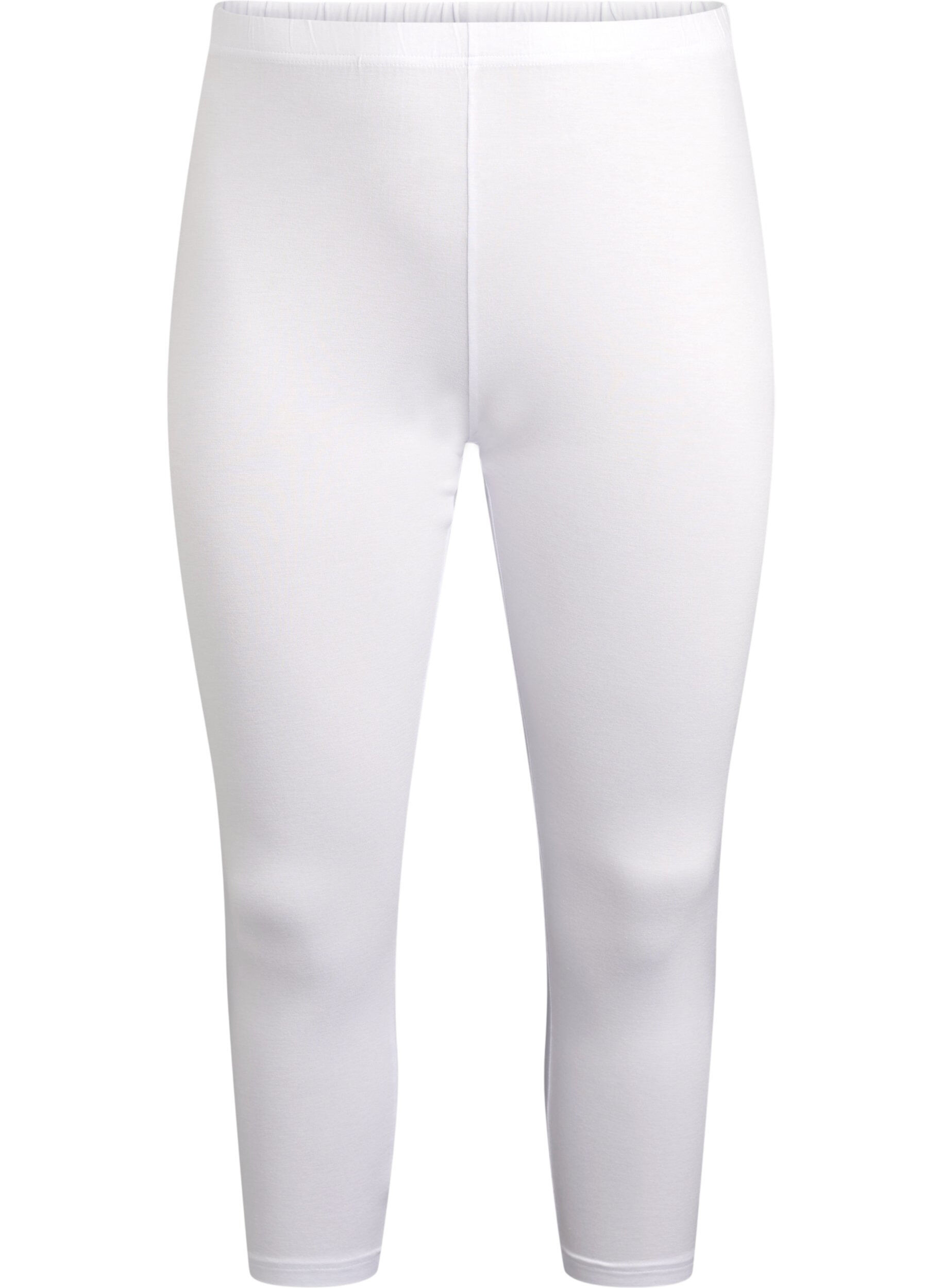 ZizziLeggings basiques longueur 3/4 en viscose, Blanc, Packshot image number 0