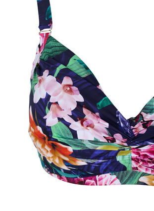 Haut de bikini fleuri avec armature, Flower Print, Packshot image number 2