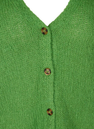 Gebreid vest met knopen en v-hals, Online Lime, Packshot image number 2