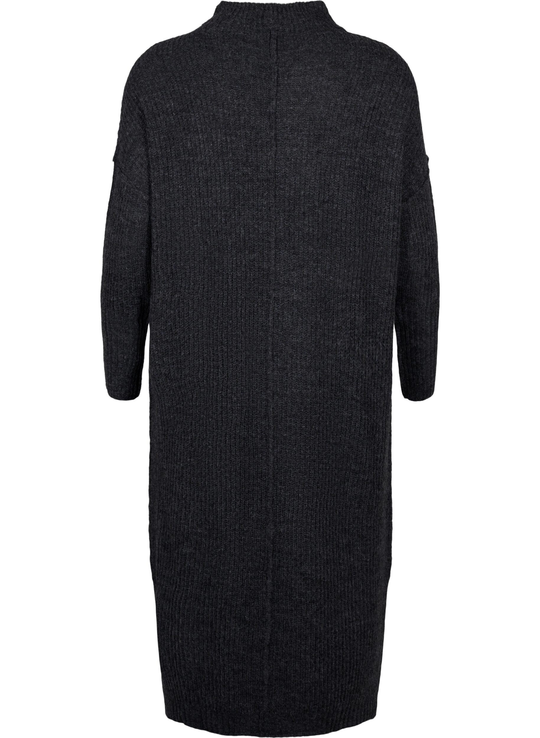 ZizziRobe longue oversize en tricot avec fente, Gris anthracite, Packshot image number 1