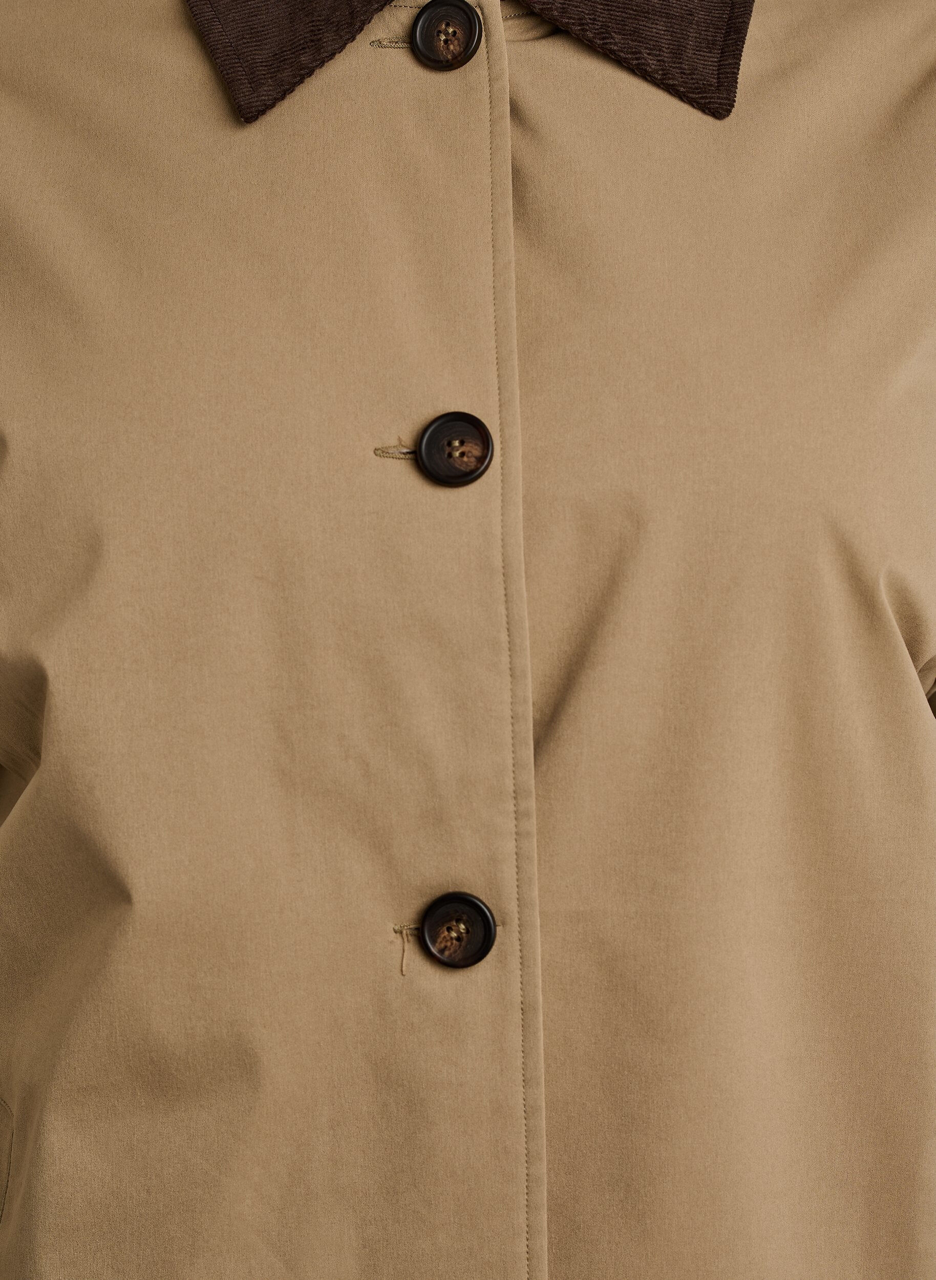 ZizziVeste mi-longue avec col en velours c&ocirc;tel&eacute;, Beige, Packshot image number 2