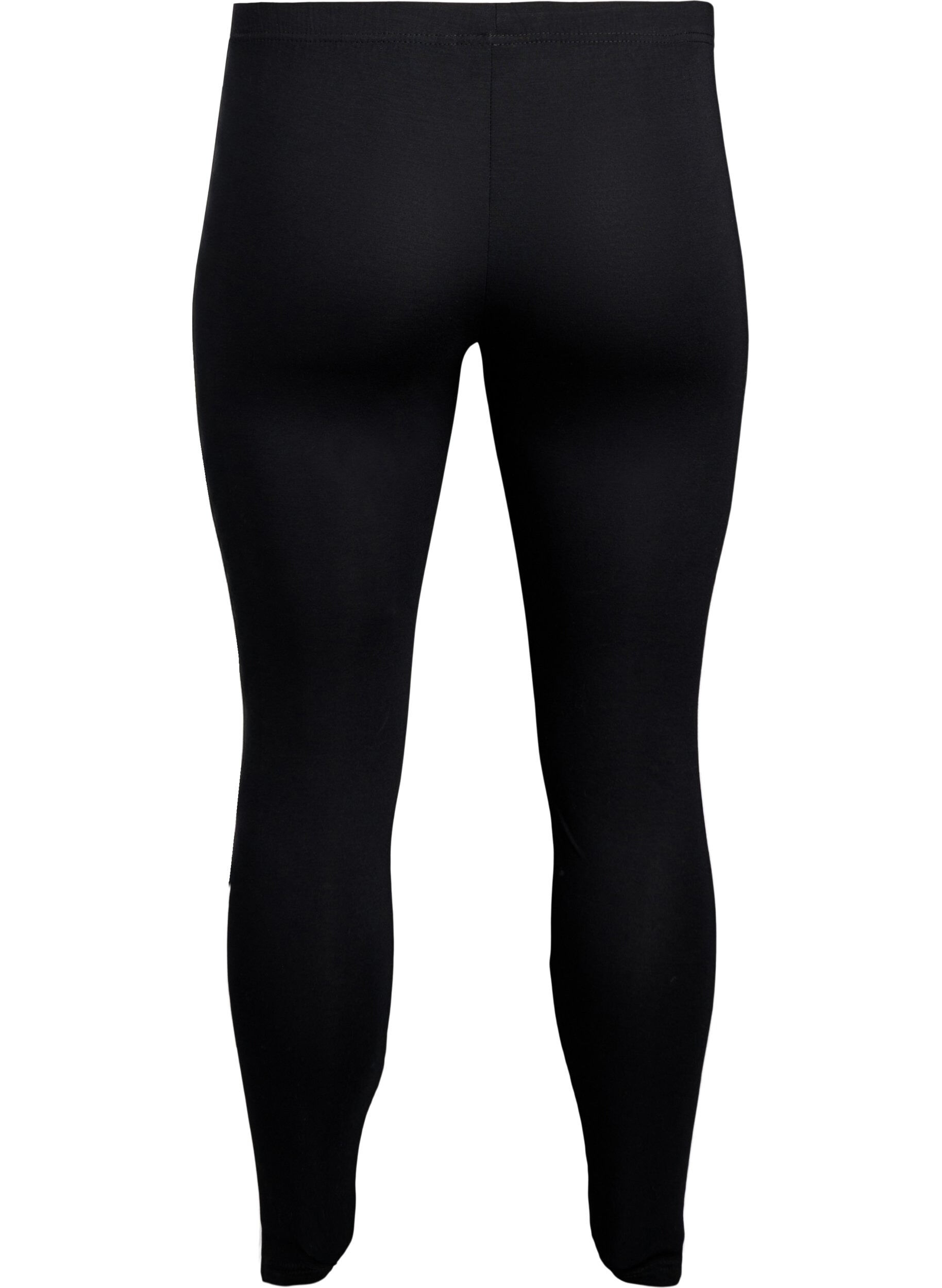 Zizzi Leggings en viscose avec rayures lat&eacute;rales, Black W. Stripe, Packshot image number 1
