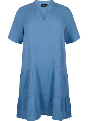 Robe à manches courtes en coton 100 %, Moonlight Blue, Packshot image number 0
