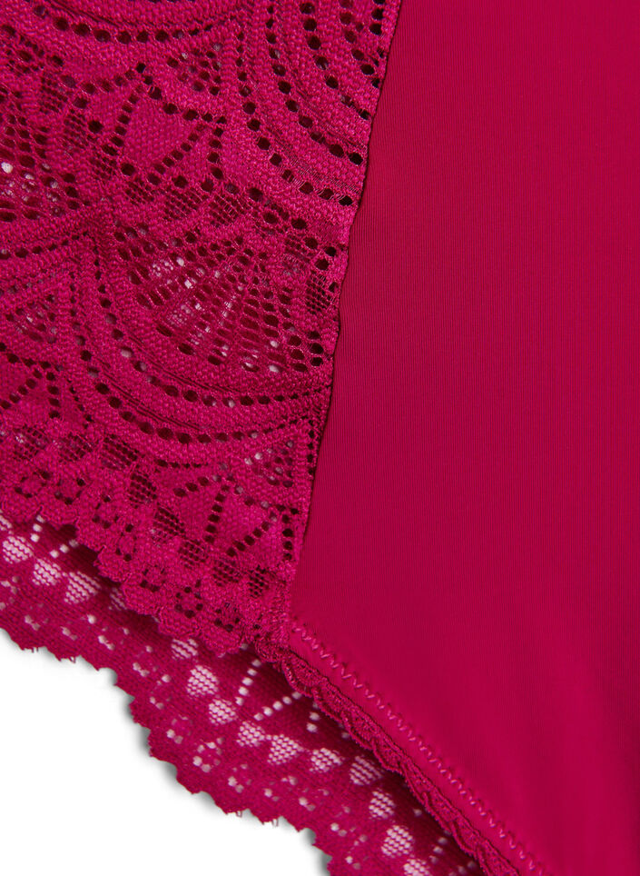 Slip brésilien en microfibre avec dentelle, Boysenberry, Packshot image number 3