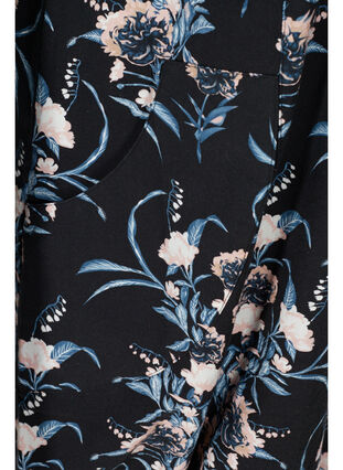 Katoenen jurk met korte mouwen en print, Black Flower, Packshot image number 3