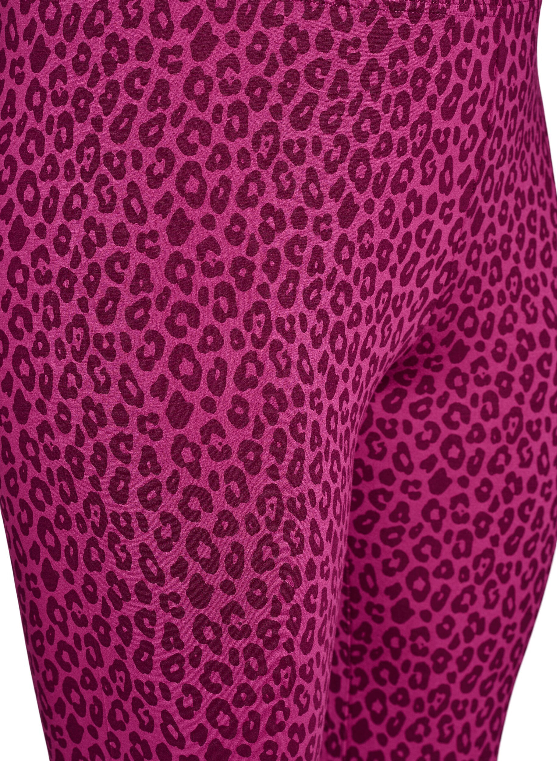 ZizziEnkellange leggings in viscose stof, Roze, Packshot image number 2