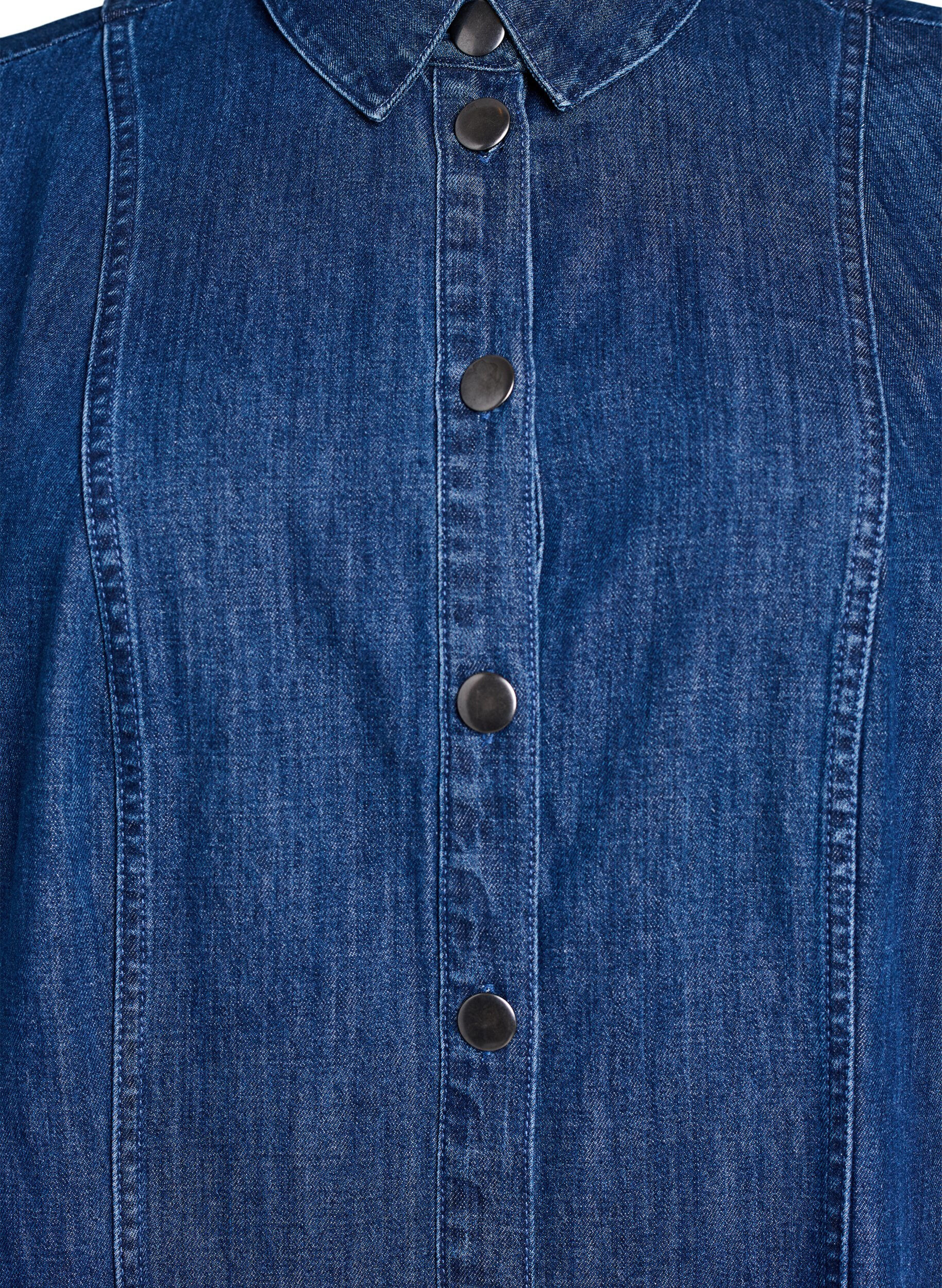ZizziHalflange denim overhemdjurk, Blauw, Packshot image number 2