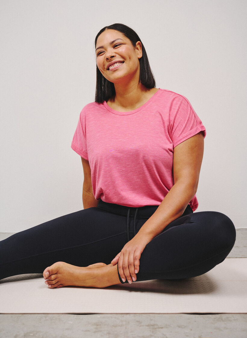 T-shirt d'entra&icirc;nement ample &agrave; manches courtes, Rose, Image image number 0