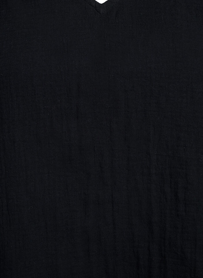 Top sans manches en mousseline de coton avec volants, Noir, Packshot image number 2