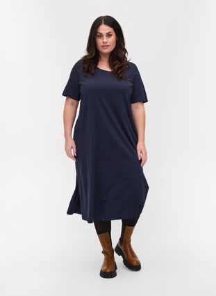 Katoenen t-shirt jurk met 2/4 mouwen, Night Sky, Model image number 2