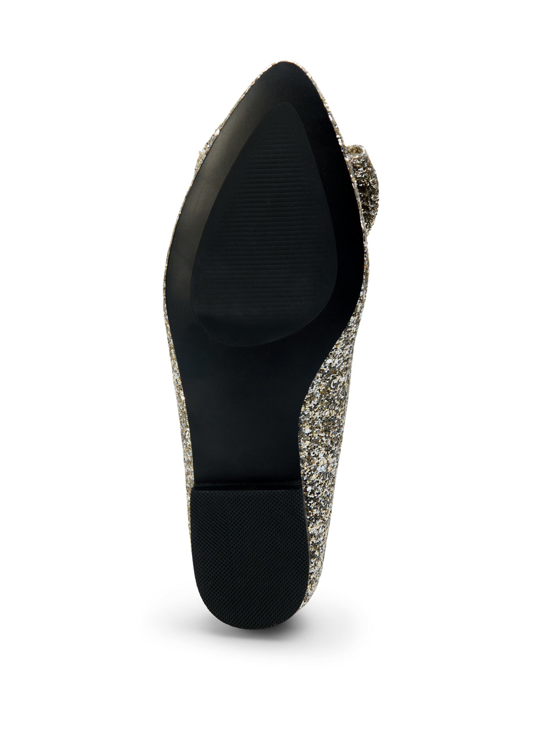 ZizziWijde glitter ballerina met strik, Gold Glitter, Packshot image number 4