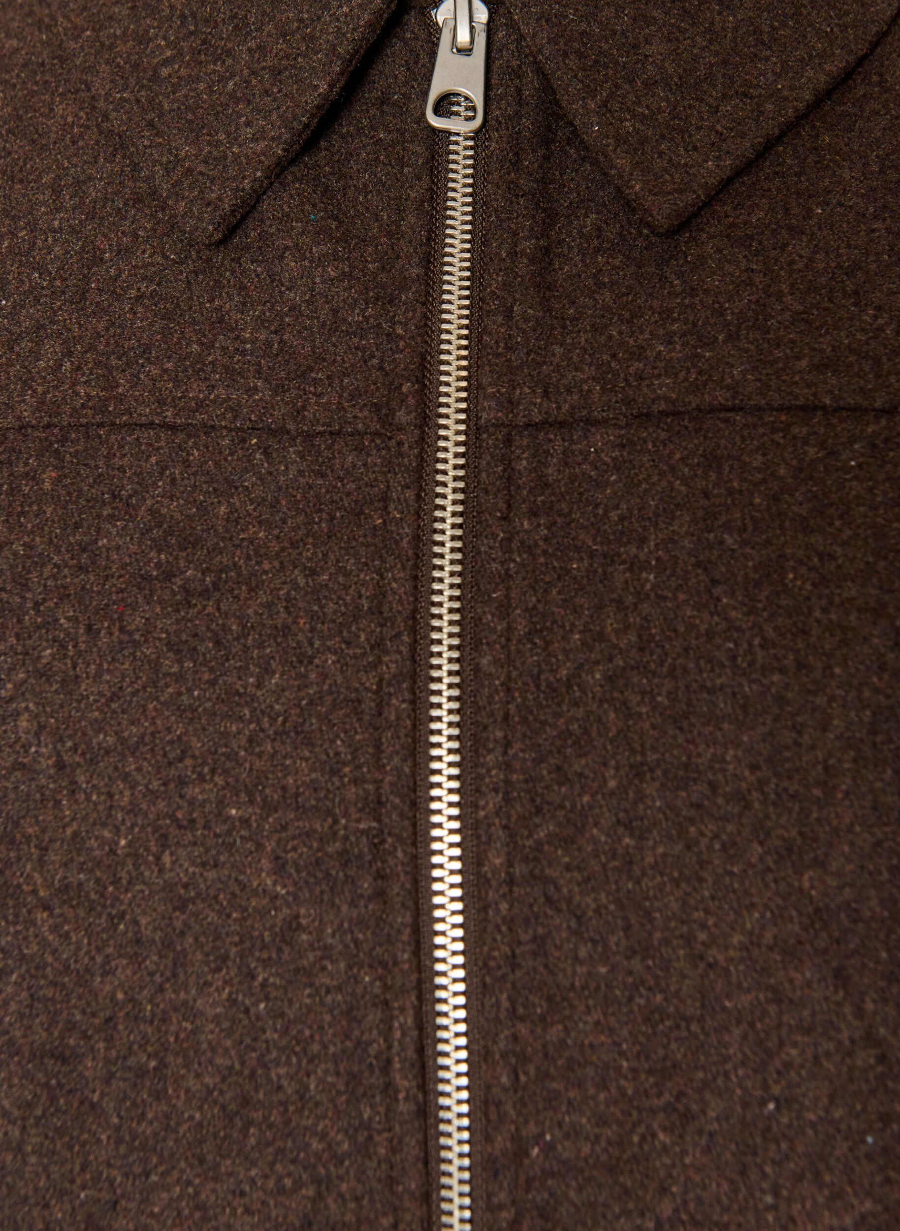 ZizziKorte jas met overhemdkraag en ritssluiting, Bruin, Packshot image number 2