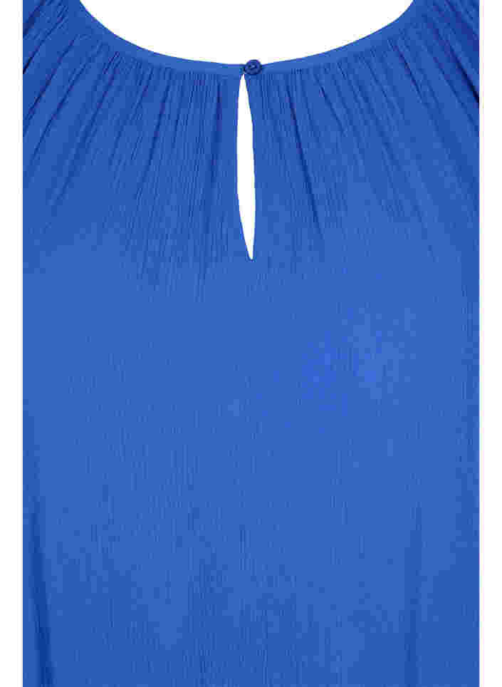 Viscose tuniek met 3/4 mouwen , Dazzling Blue, Packshot image number 2