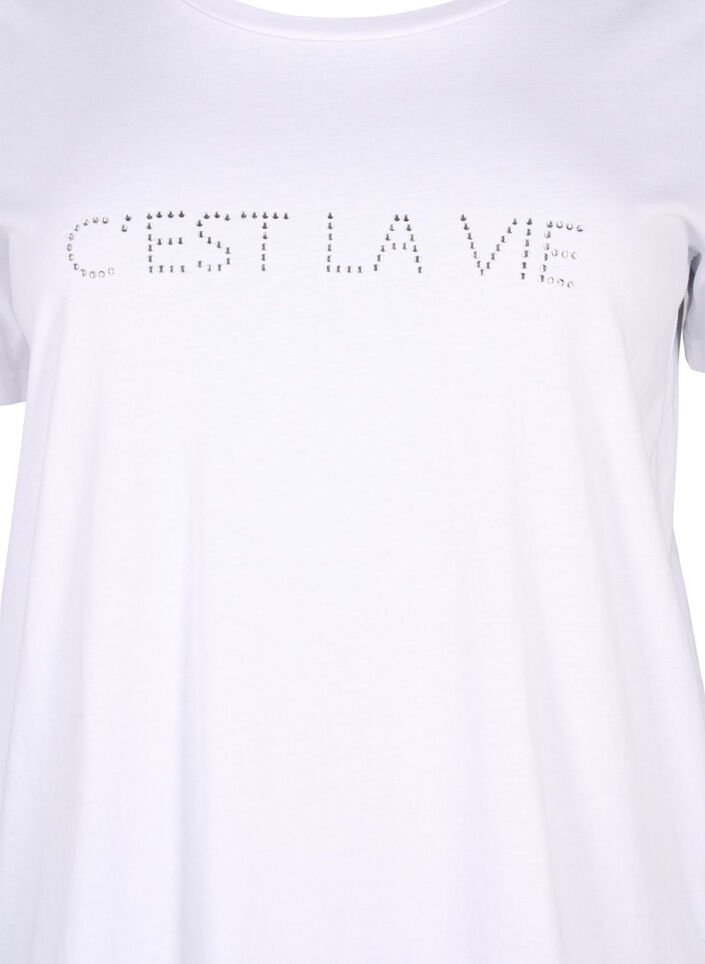 T-shirt avec strass, B.White W.Rhinestone, Packshot image number 2