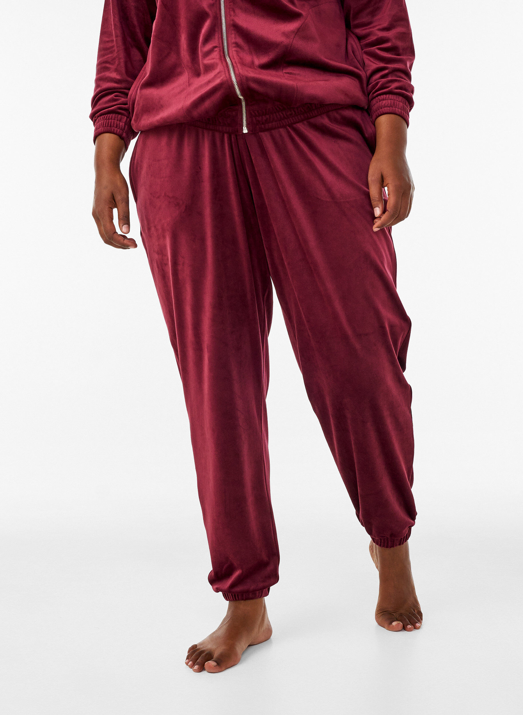 ZizziPantalon ample en velours, Bordeaux, Model image number 3