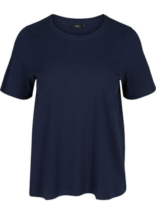 T-shirt met korte mouwen in ribstof, Navy Blazer, Packshot image number 0