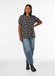 Blouse met lange mouwen en bloemenprint, Zwart, Model image number 1