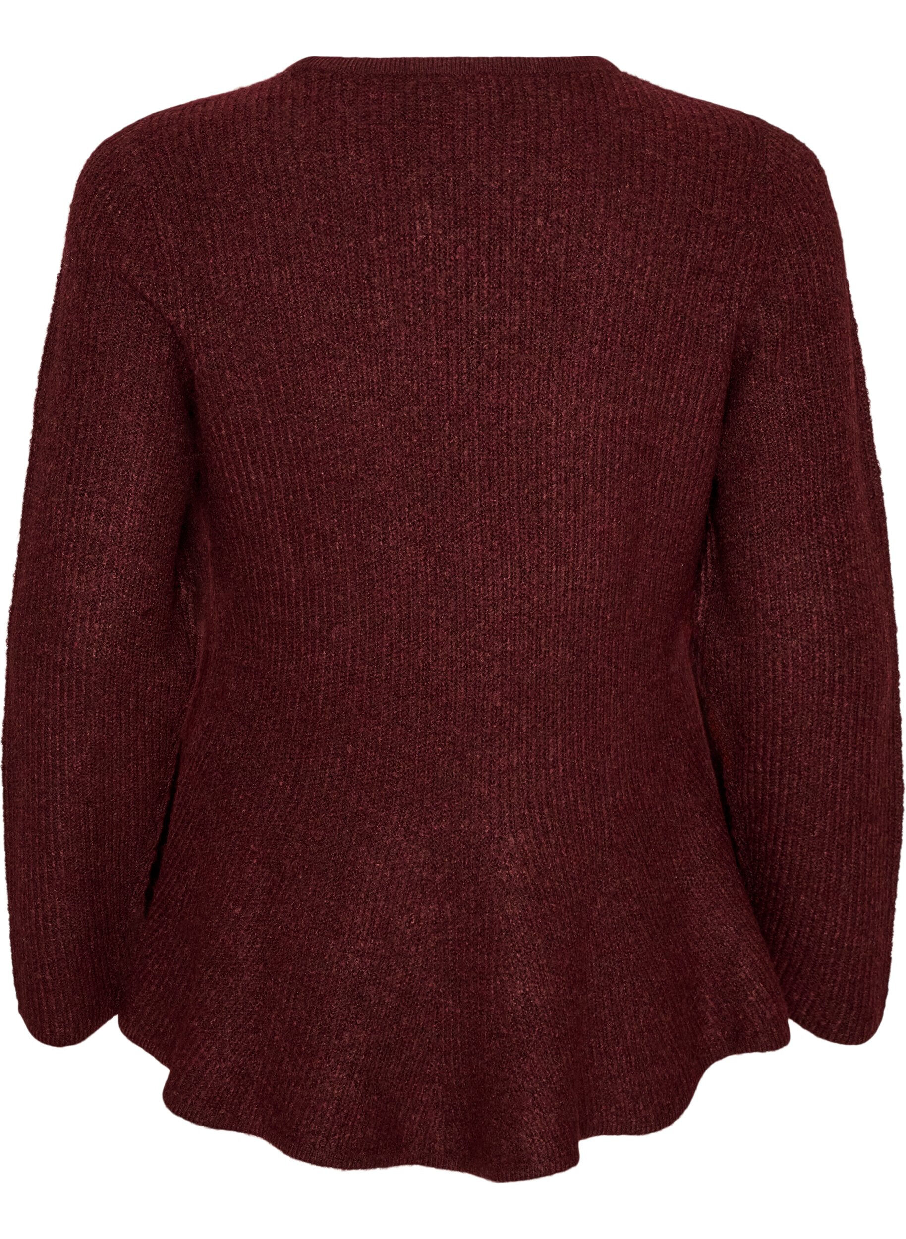 ZizziA-lijn gebreide blouse, Rood, Packshot image number 1