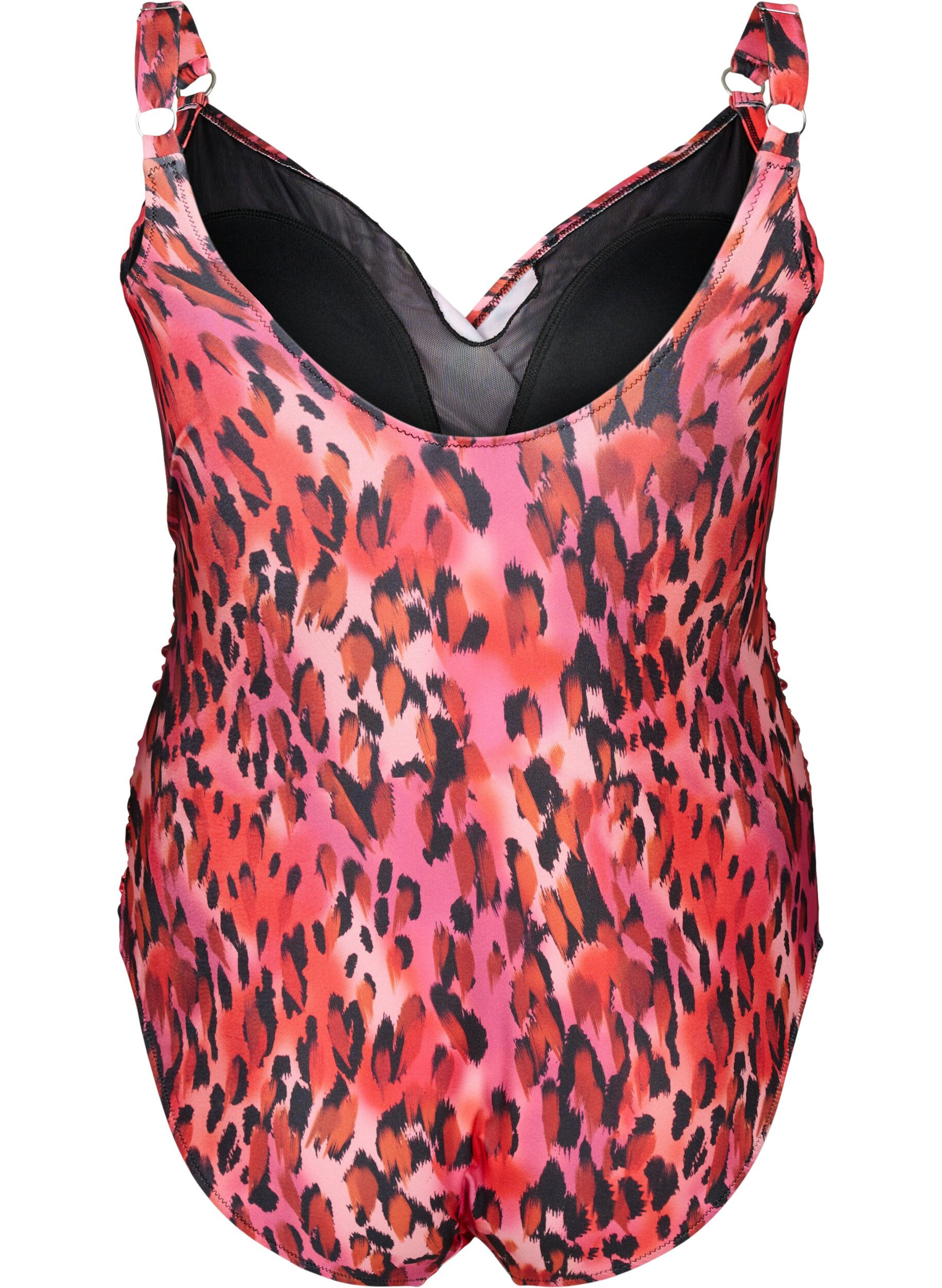 ZizziBadpak met print en wikkeleffect, Red Leopard AOP, Packshot image number 1