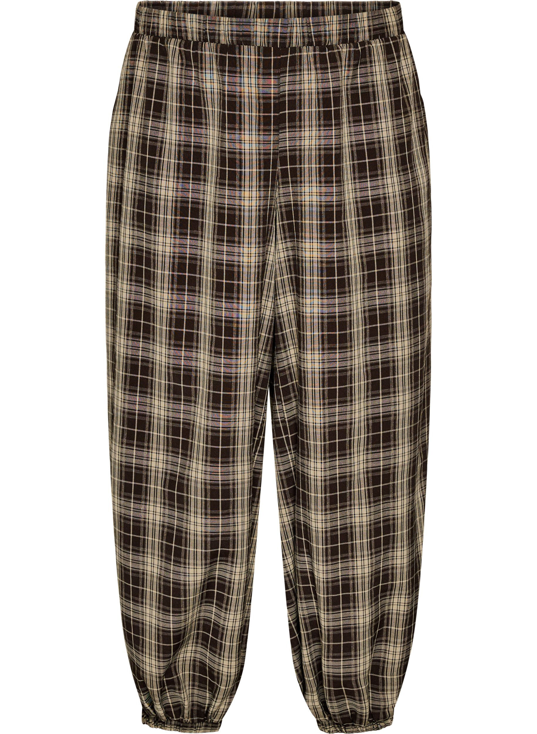Geruite ballonbroek met hoge taille