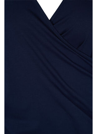 Katoenen blouse met 3/4 mouwen en wikkel, Night Sky, Packshot image number 2