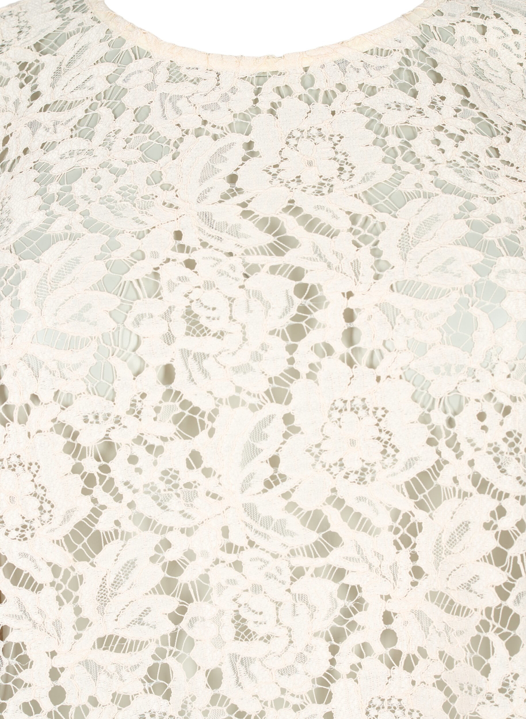 ZizziFLASH - Kanten blouse met lange mouwen, Birch, Packshot image number 2