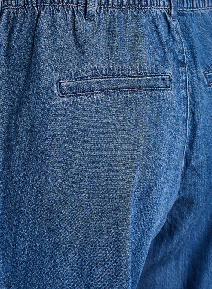 Jean large avec taille élastiquée, Bleu, Packshot image number 3