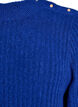 Geribde trui met pofmouwen en knopen, Blauw, Packshot image number 2