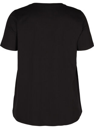 Katoenen t-shirt met a-lijn en print, Black, Packshot image number 1