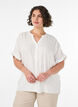 Viscose blouse met korte mouwen en rimpeldetail, Vanille, Model image number 0
