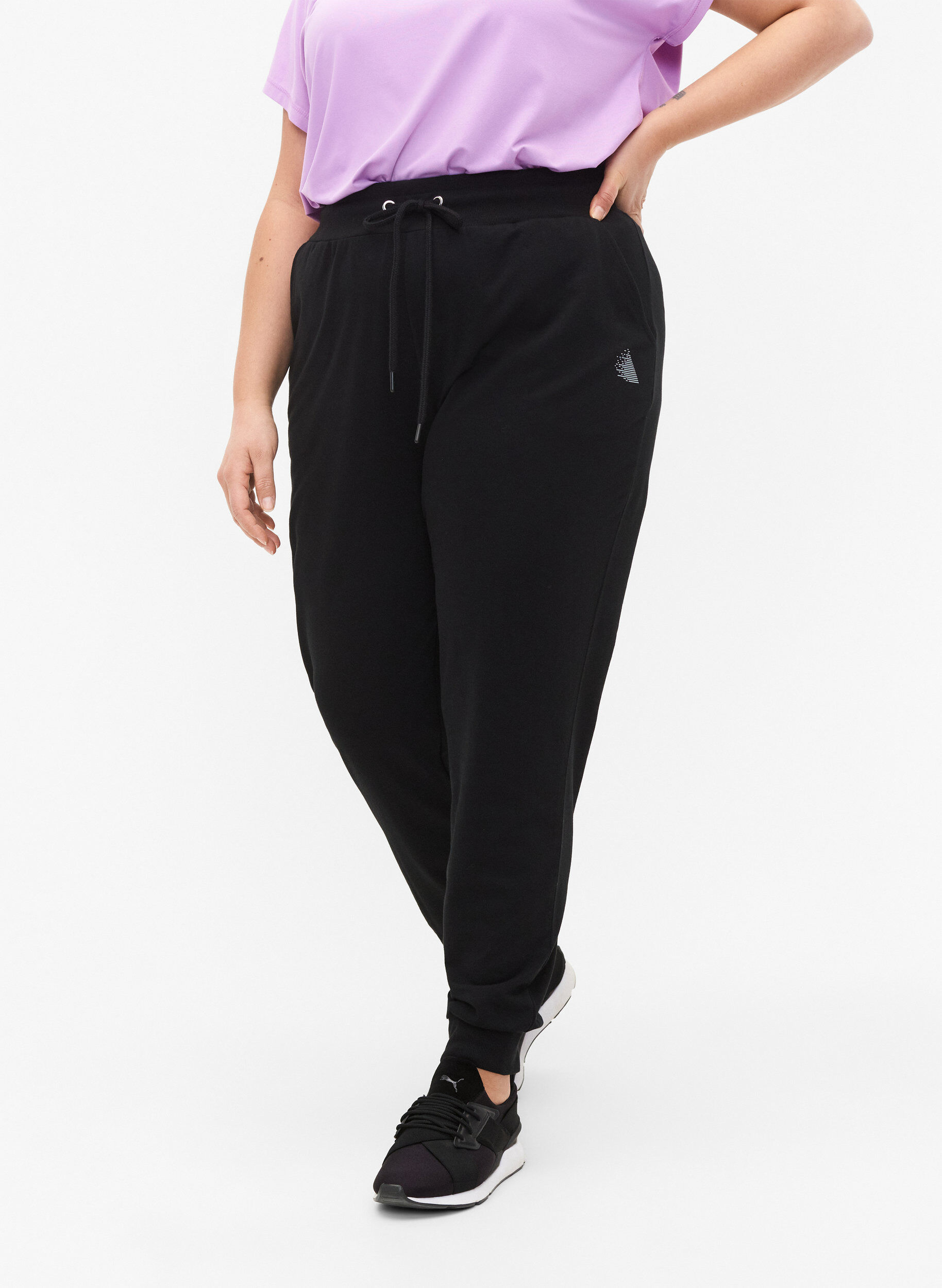 ZizziLosse trainingsbroek met zakken, Zwart, Model image number 3