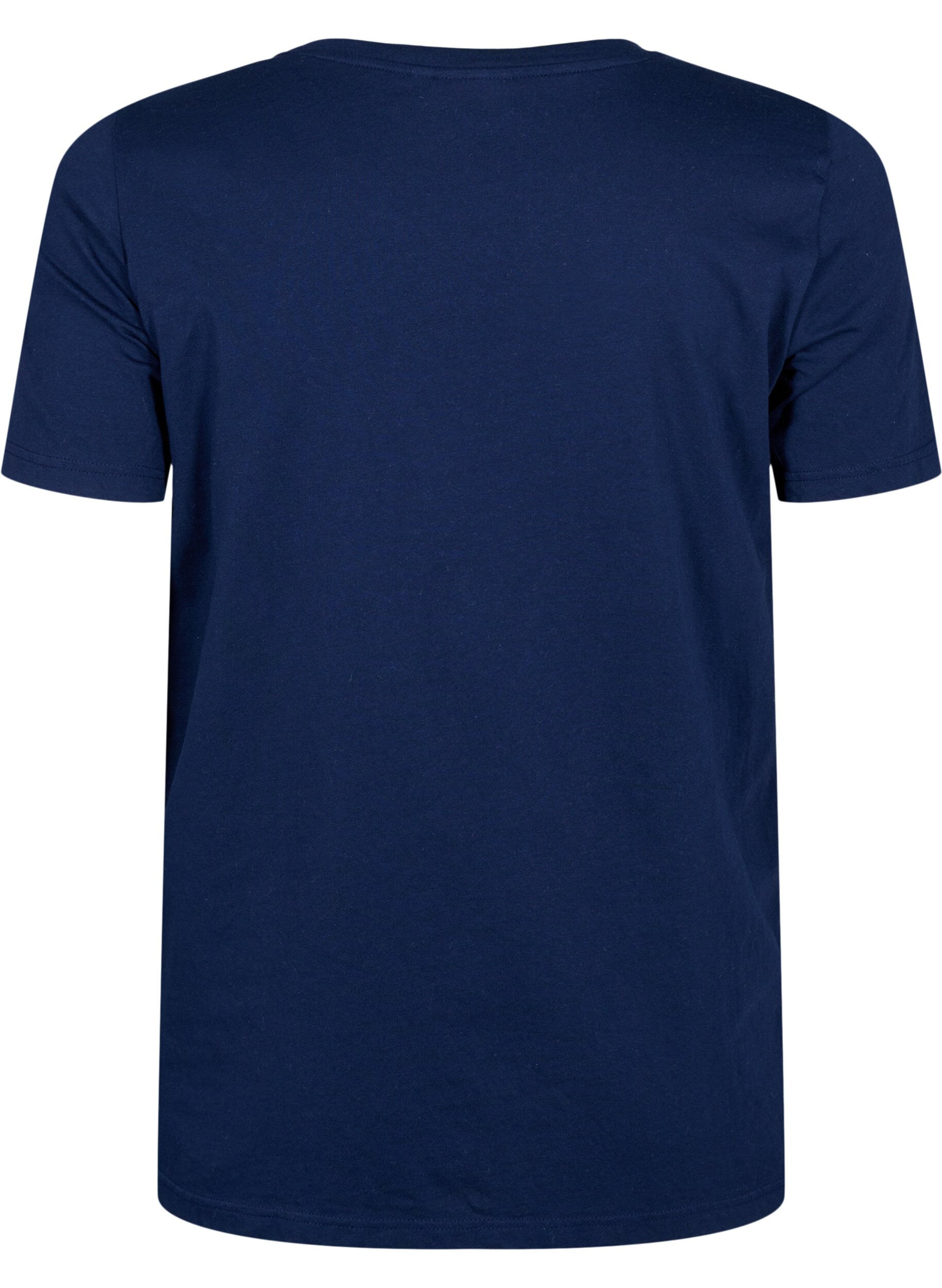Zizzi T-shirts de No&euml;l en 100 % coton, Navy B. w. LetItSnow, Packshot image number 1