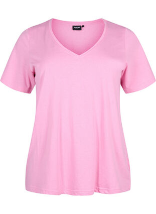 FLASH - T-shirt avec col en V, Begonia Pink, Packshot image number 0