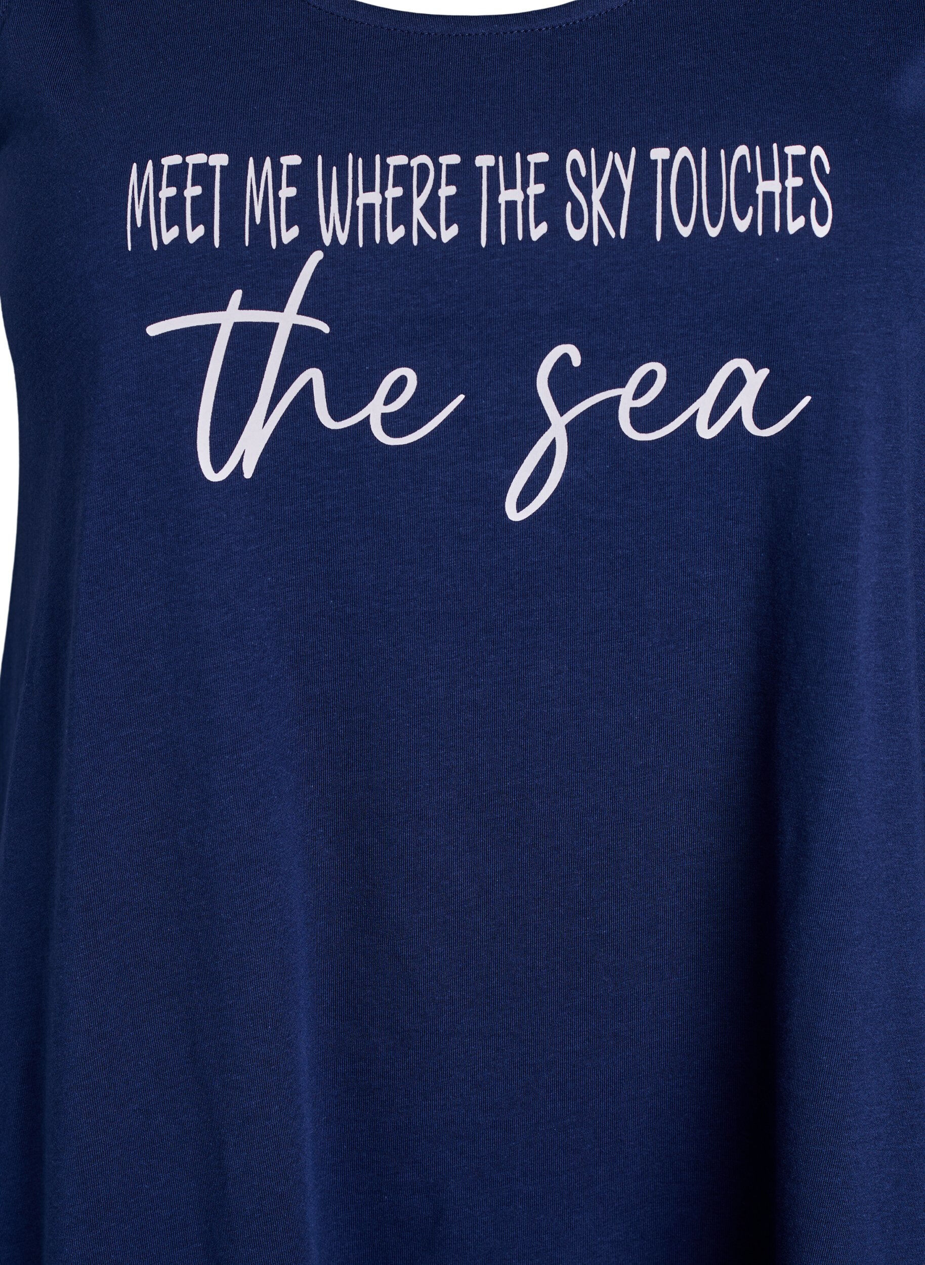 ZizziMouwloze A-lijn jurk, Blauw, Packshot image number 2