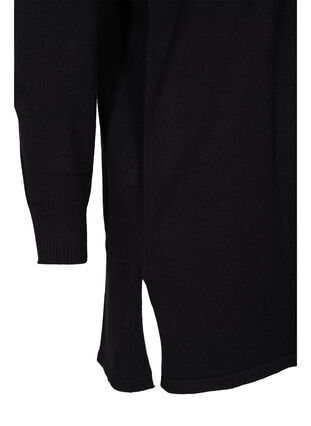 Gebreid vest met split en rib, Black, Packshot image number 3