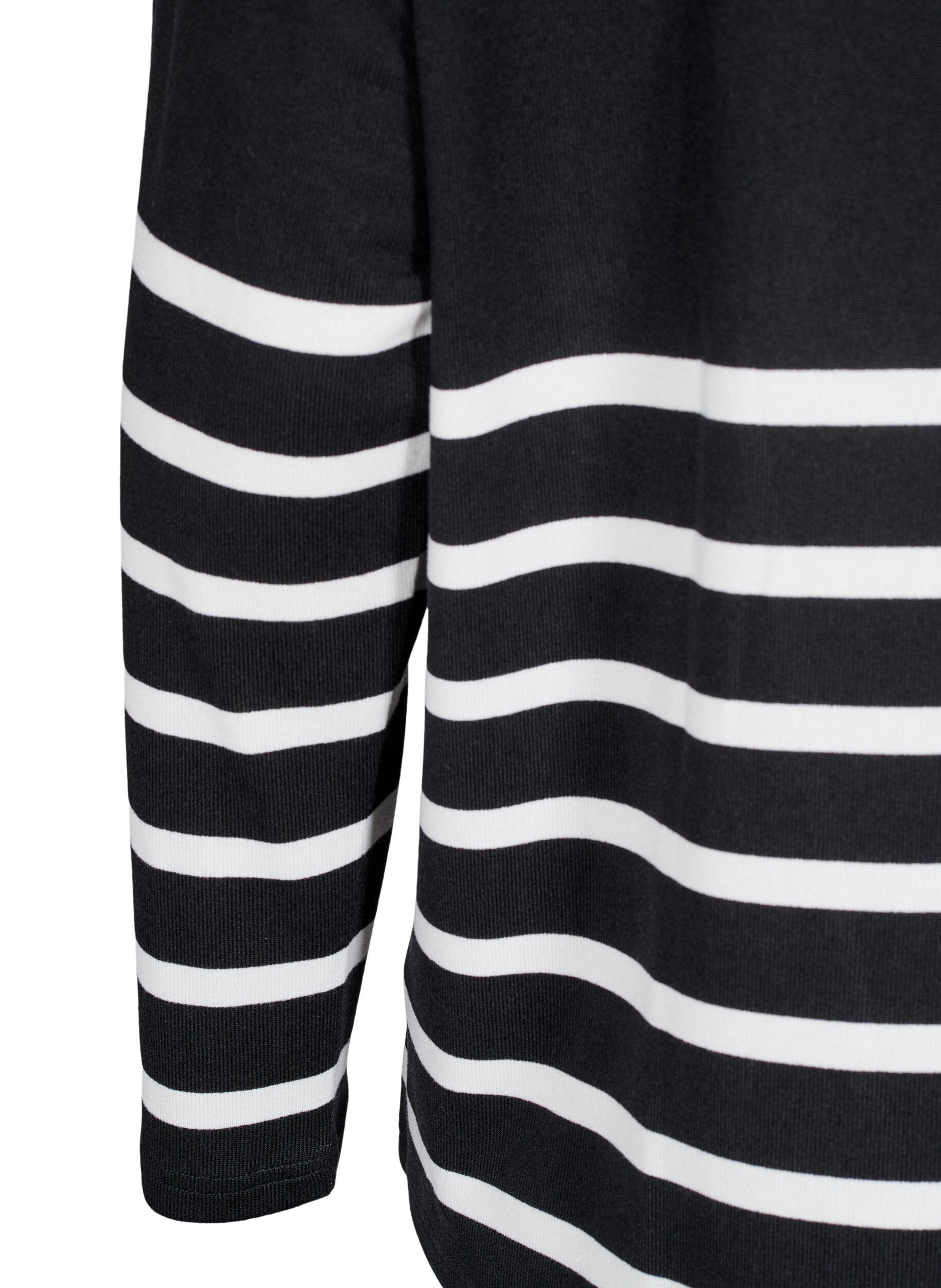 ZizziBlouse met een hoge hals en lange mouwen, Zwart, Packshot image number 3