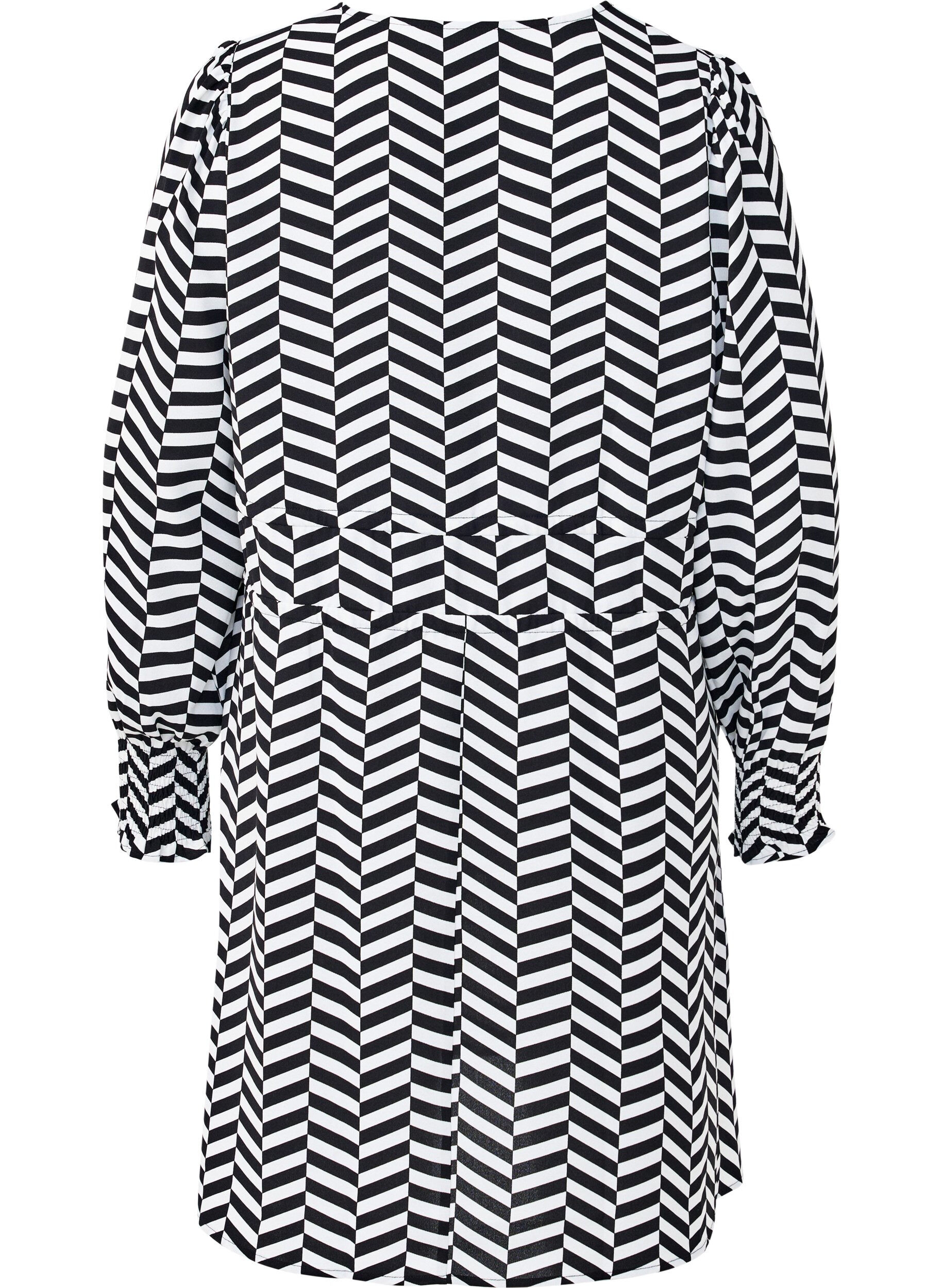 ZizziJurk met strikceinturen in de taille, Zwart, Packshot image number 1