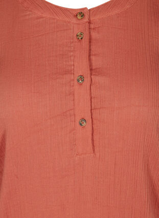 Robe en coton avec boutons et manches 3/4, Rust As Sample, Packshot image number 2