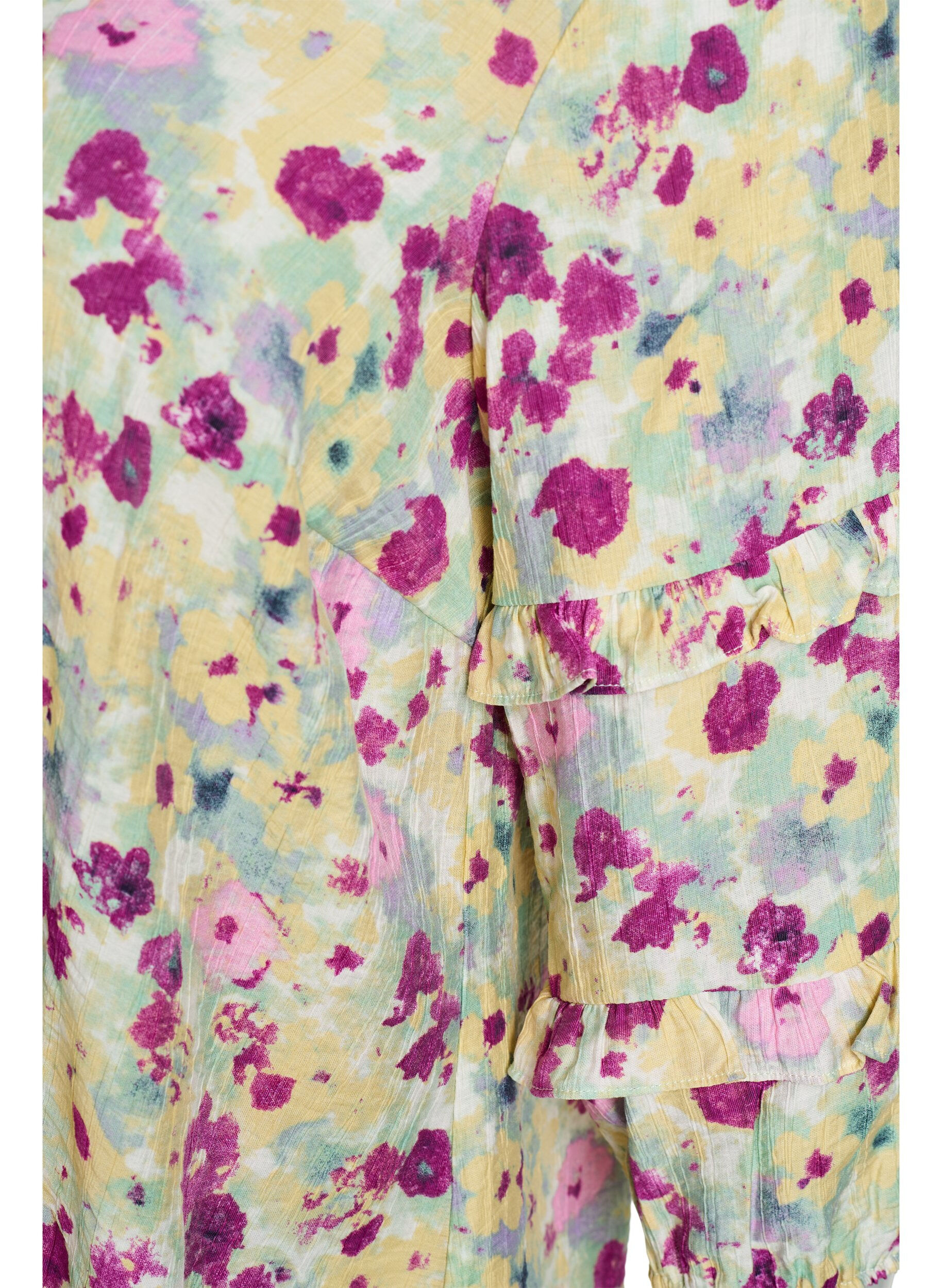 ZizziBlouse met ruches en bloemenprint, Vanille, Packshot image number 2