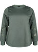 Sweatshirt met geborduurde uitsneden, Thyme, Packshot image number 0