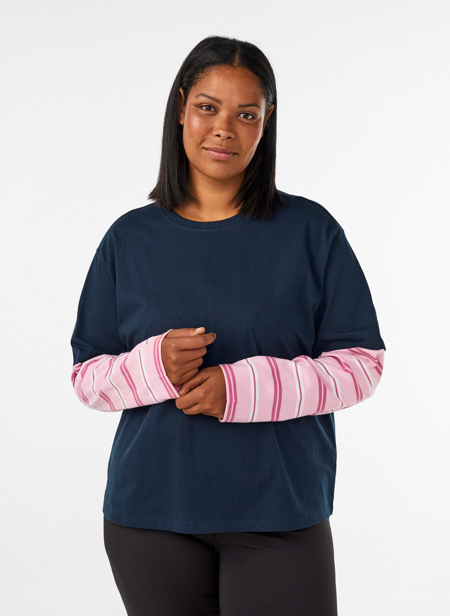 ZizziT-shirt sportif &agrave; effet superpos&eacute;, Bleu, Model image number 0