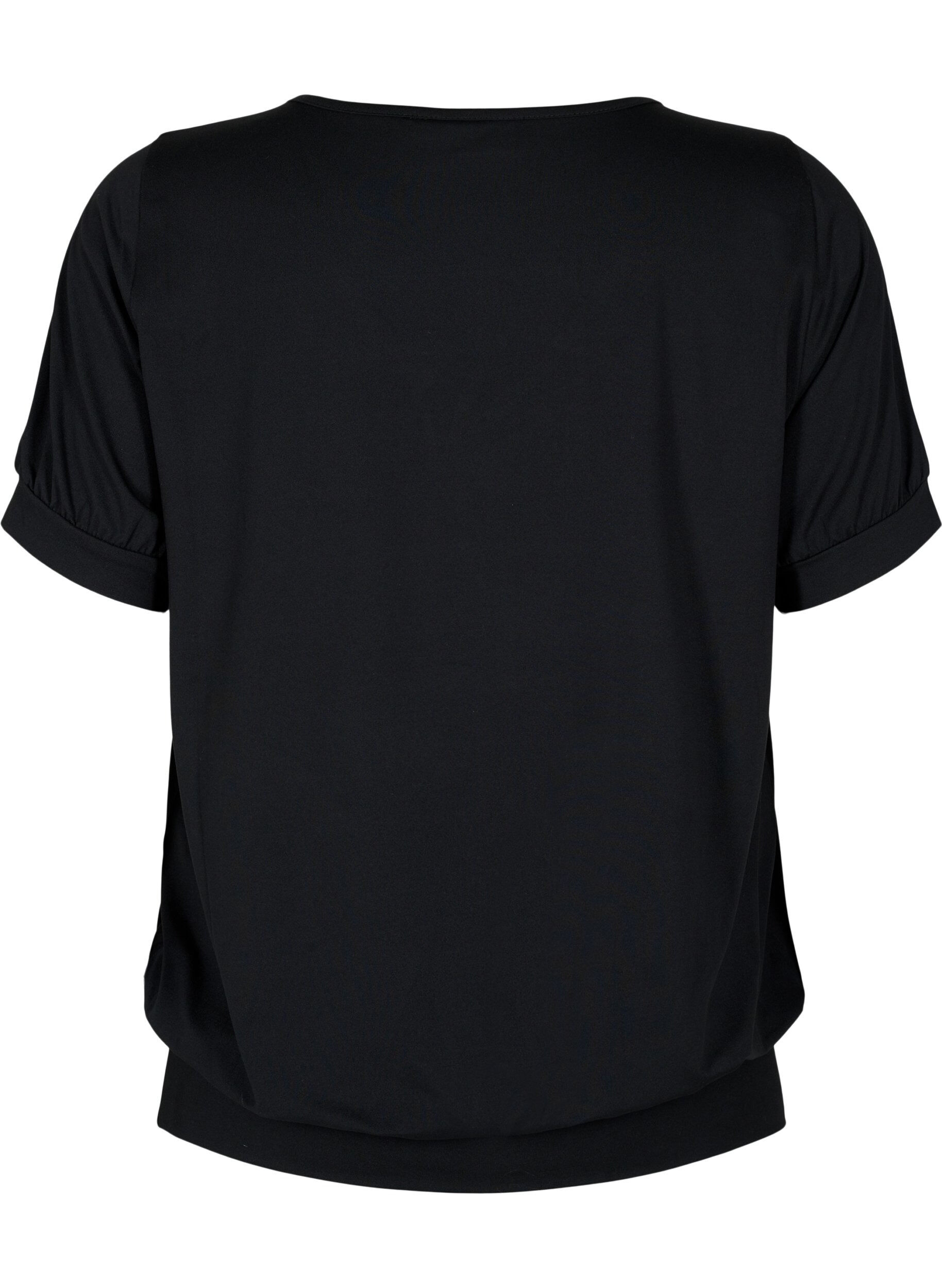 ZizziEffen trainings t-shirt met v-hals, Black, Packshot image number 1