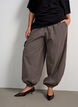 Balloonbroek met hoge taille en all-overpatroon, Bruin, Model image number 2