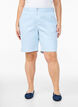 Gestreepte bermudashorts met hoge taille, Blauw, Model image number 3