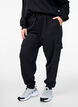 Cargo broek in zachte sweatstof, Zwart, Model image number 2