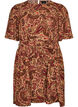 Jurk met paisleyprint en strikceintuur, Bruin, Packshot image number 0