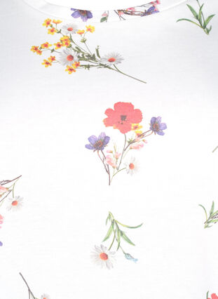 T-shirt van biologisch katoen met bloemenprint, Bright W. AOP Flower, Packshot image number 2