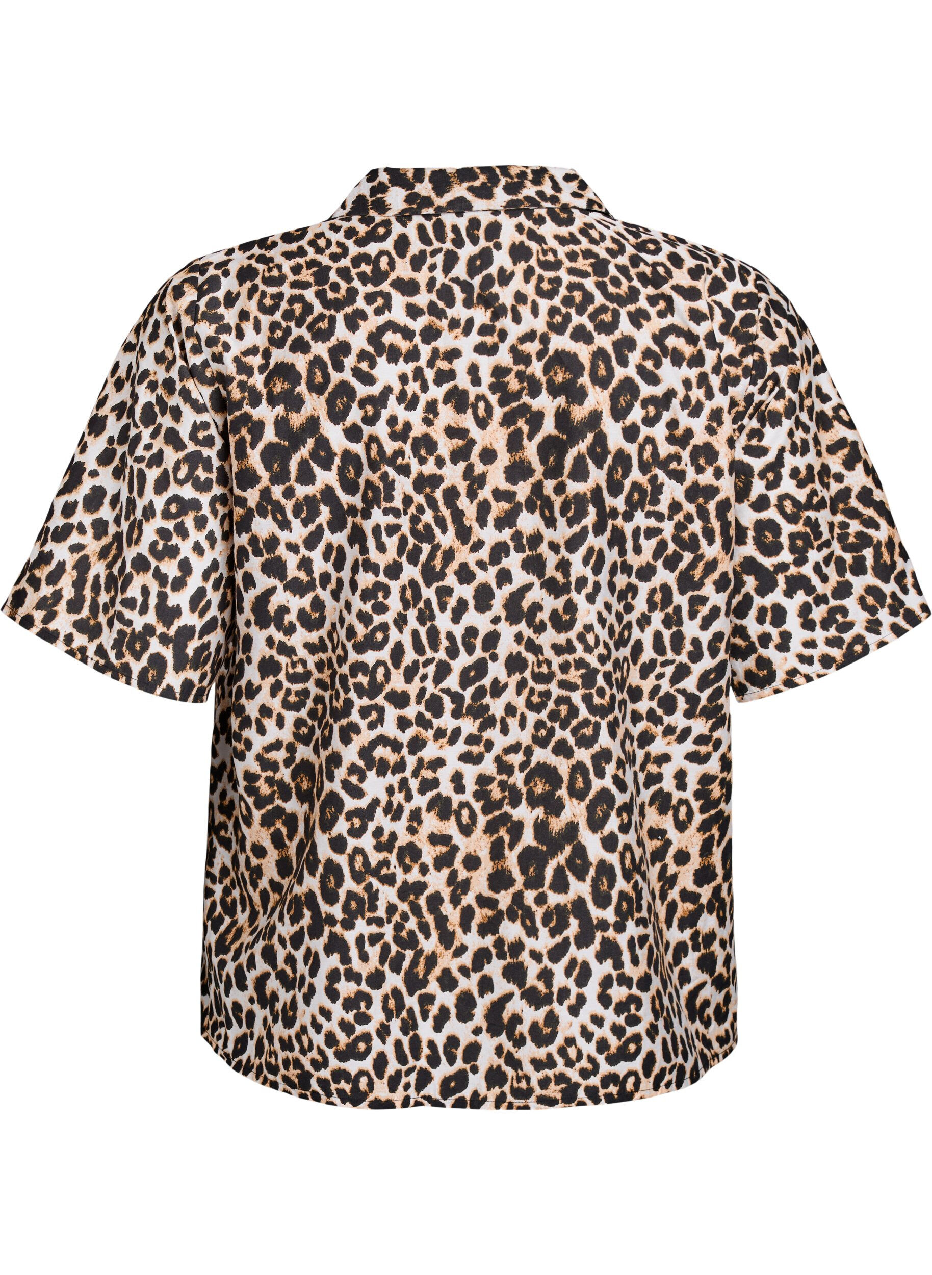 ZizziShirt blouse met print en V-hals, Bruin, Packshot image number 1