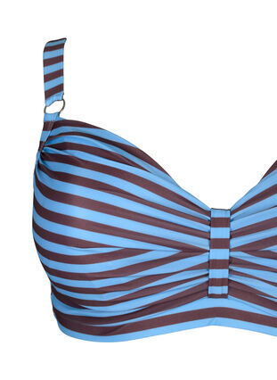 Soutien-gorge de bikini imprimé à armatures, BlueBrown Stripe AOP, Packshot image number 2